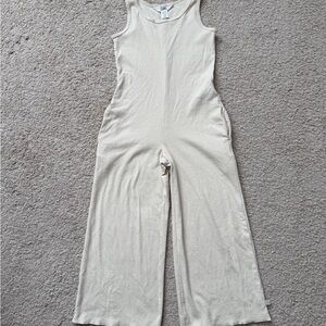 Athleta Girls Cream Sleeveless Jumpsuit